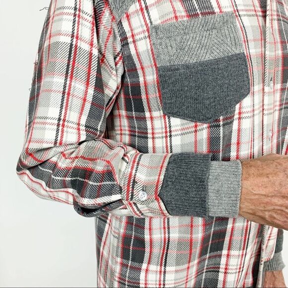 DRx Romanelli Vintage Mens Size XL Joyce Plaid and Sweater Shacket Jacket Shirt - Picture 2 of 9